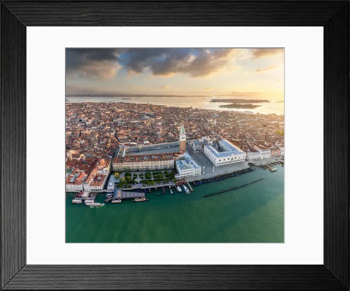 Framed Print : Italy, Veneto, Venice, Aerial view of St Marks square and city centre