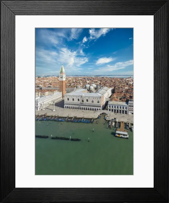 Framed Print : Italy, Veneto, Venice, Aerial view of St Marks square and city centre Framed Print : Italy, Veneto, Venice, Aerial view of St Marks square and city centre