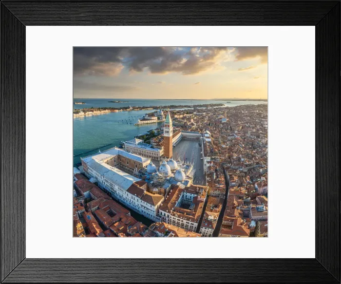 Framed Print : Italy, Veneto, Venice, Aerial view of St Marks square and city centre Framed Print : Italy, Veneto, Venice, Aerial view of St Marks square and city centre