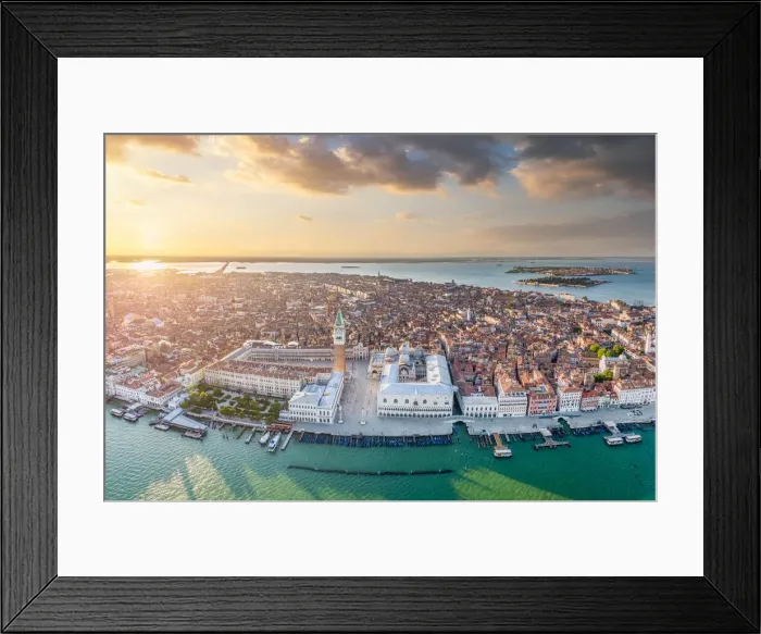 Framed Print : Italy, Veneto, Venice, Aerial view of St Marks square and city centre Framed Print : Italy, Veneto, Venice, Aerial view of St Marks square and city centre