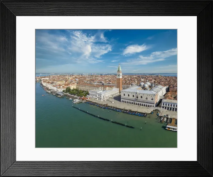 Framed Print : Italy, Veneto, Venice, Aerial view of St Marks square and city centre Framed Print : Italy, Veneto, Venice, Aerial view of St Marks square and city centre