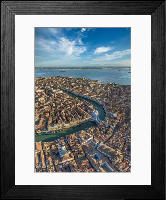 Framed Print : Italy, Veneto, Venice, Aerial view of Grand Canal and Rialto Bridge Framed Print : Italy, Veneto, Venice, Aerial view of Grand Canal and Rialto Bridge