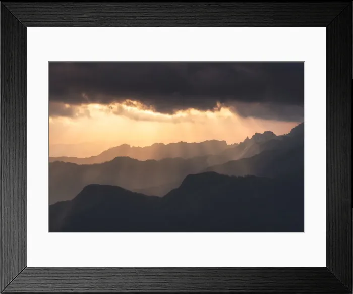 Framed Print : Monte Croce sunset over the Italian alps