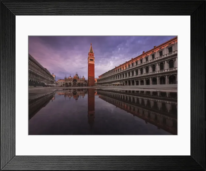 Framed Print : rain puddle reflectio at St. Mark Square, Venice, Italy Framed Print : rain puddle reflectio at St. Mark Square, Venice, Italy