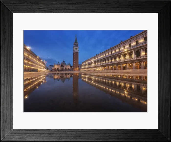Framed Print : rain puddle reflectio at St. Mark Square, Venice, Italy Framed Print : rain puddle reflectio at St. Mark Square, Venice, Italy