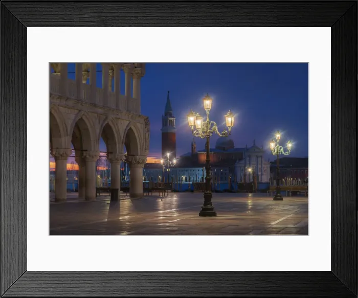 Framed Print : Lamp posts at St Marks Square in December, Venice, Italy Framed Print : Lamp posts at St Marks Square in December, Venice, Italy