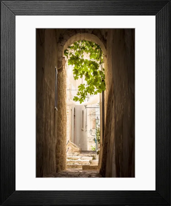 Framed Print : europe, Italy, Apulia. Ostuni, a passage in the historic center of the town Framed Print : europe, Italy, Apulia. Ostuni, a passage in the historic center of the town