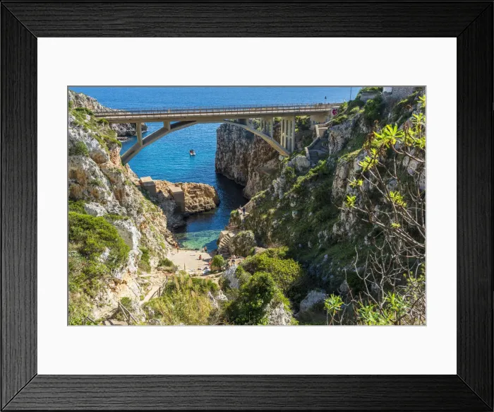 Framed Print : europe, Italy, Apulia. Salento, the Ciolo Channel and bridge near to Gagliano del Capo Framed Print : europe, Italy, Apulia. Salento, the Ciolo Channel and bridge near to Gagliano del Capo
