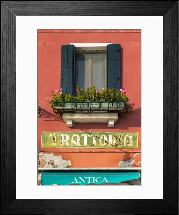 Framed Print : Trattoria Window, Venice, Italy Framed Print : Trattoria Window, Venice, Italy