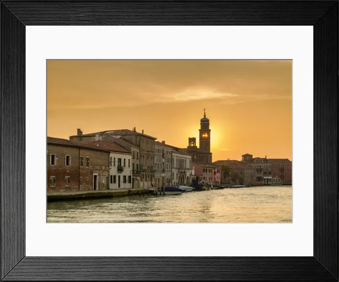 Framed Print : Sunset Behind San Pietro Martire Church Tower, Murano, Venice Lagoon, Italy Framed Print : Sunset Behind San Pietro Martire Church Tower, Murano, Venice Lagoon, Italy