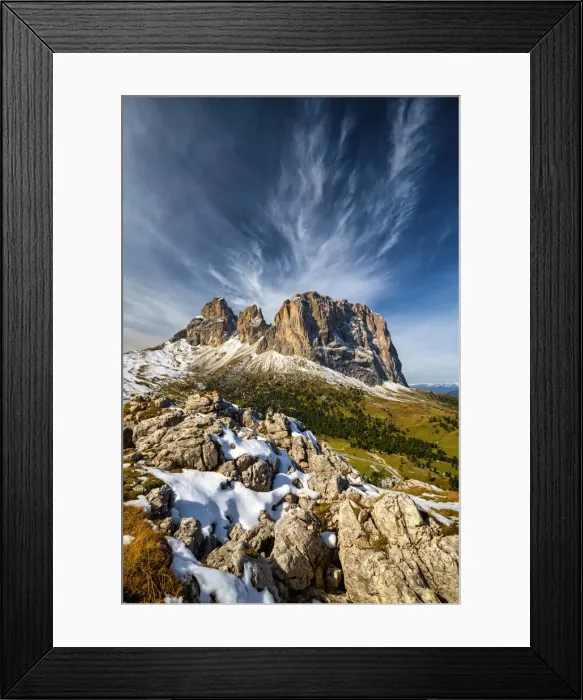 Framed Print : Cloudscape over Sassolungo, South Tyrol, Dolomites, Italy Framed Print : Cloudscape over Sassolungo, South Tyrol, Dolomites, Italy