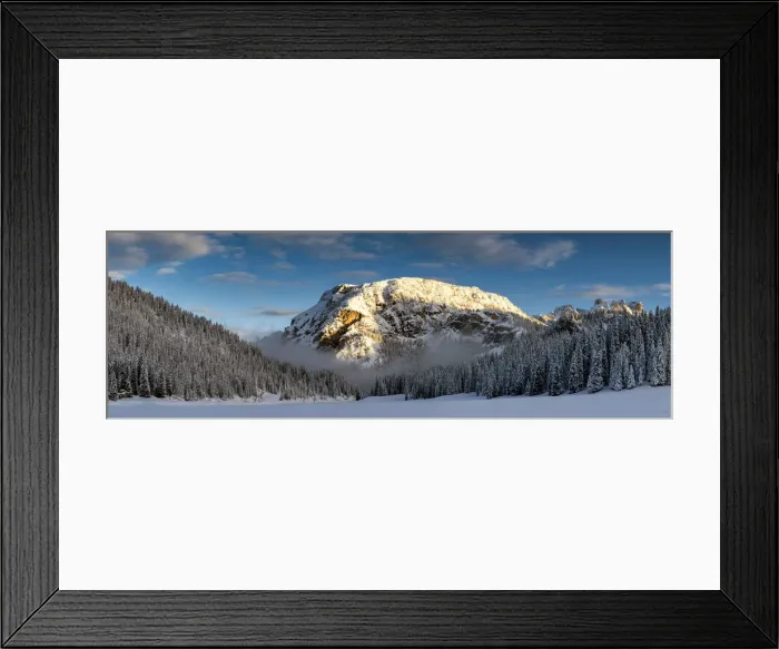 Framed Print : Fresh Snowfall on Mt. Piana, Belluno Province, Veneto, Dolomites, Italy