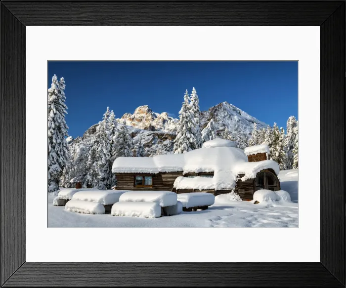 Framed Print : Fresh Snowfall at The Igloo, Lake Antorno, Belluno Province, Veneto, Dolomites, Italy Framed Print : Fresh Snowfall at The Igloo, Lake Antorno, Belluno Province, Veneto, Dolomites, Italy