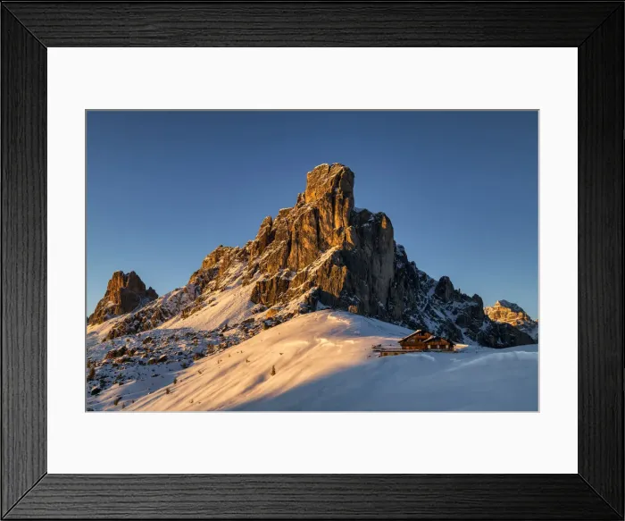 Framed Print : La Gusella di Giau in Winter, Belluno, Veneto, Dolomites, Italy