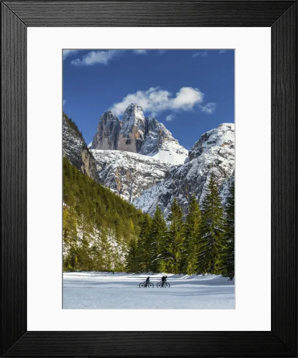 Framed Print : Cyclists Below Tre Cime di Lavaredo, Belluno Province, Veneto, Dolomites, Italy Framed Print : Cyclists Below Tre Cime di Lavaredo, Belluno Province, Veneto, Dolomites, Italy