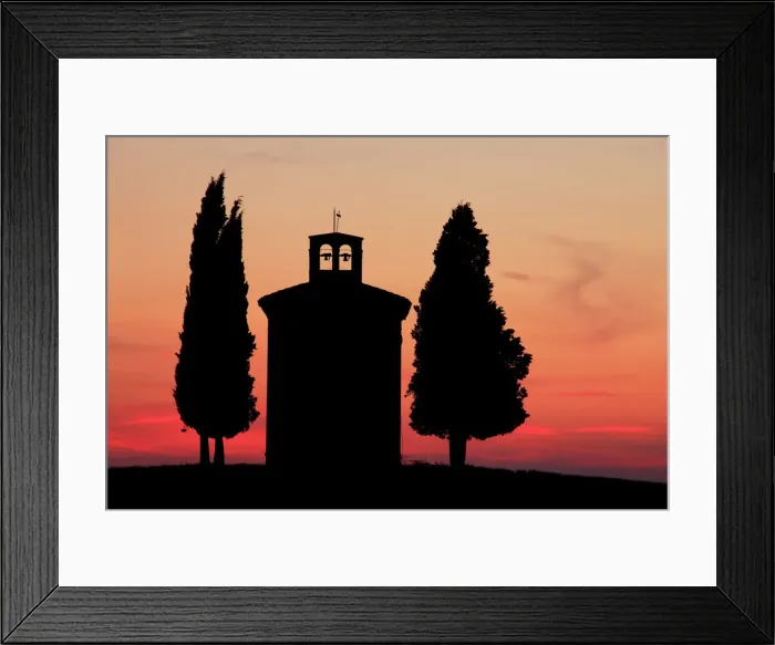 Framed Print : Capella di Vitaleta at sunset, near San Quirico d Orcia, Val d Orcia Tuscany Framed Print : Capella di Vitaleta at sunset, near San Quirico d Orcia, Val d Orcia Tuscany