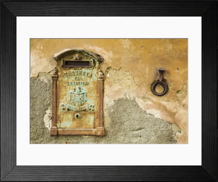 Framed Print : Postbox in Lucignano d Asso, Tuscany, Italy Framed Print : Postbox in Lucignano d Asso, Tuscany, Italy