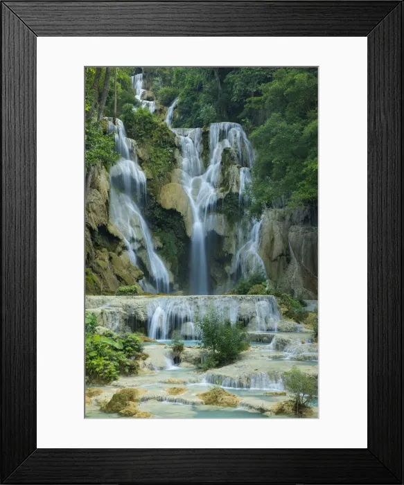 Framed Print : Kuang Si falls, Luang Prabang, Laos