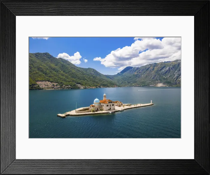 Framed Print : Montenegro, Kotor region, Bay of Kotor, Perast; Island of Our Lady of the Rock of Mercy
