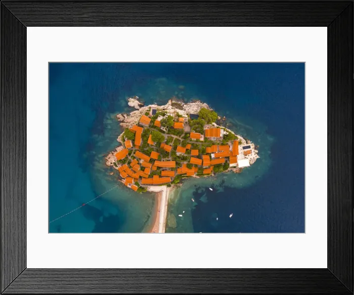 Framed Print : Island village of Sveti Stephan, Sveti Stephan, Budva, Montenegro Framed Print : Island village of Sveti Stephan, Sveti Stephan, Budva, Montenegro