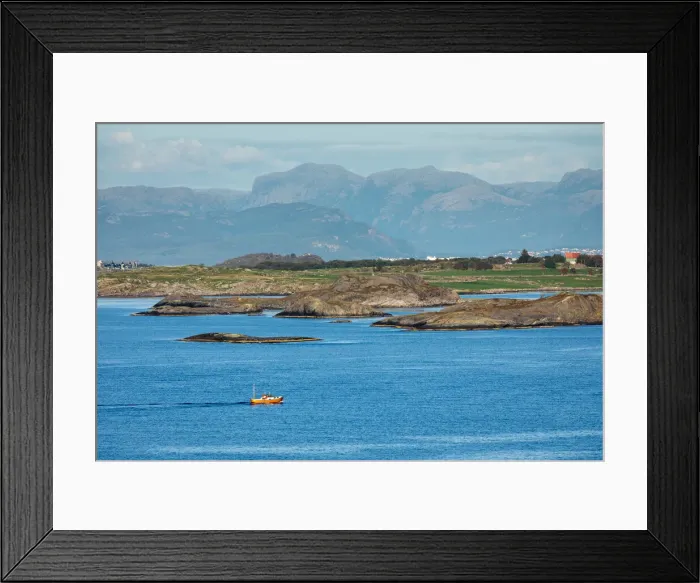 Framed Print : Norway, Rogaland, Stavanger, Boat at the entrance of Stavangers Fjord Framed Print : Norway, Rogaland, Stavanger, Boat at the entrance of Stavangers Fjord