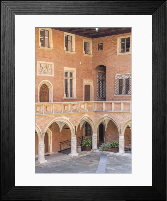 Framed Print : Courtyard of the Collegium Maius, Jagiellonian University, Krakow Old Town, Krakow