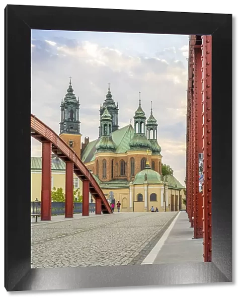 Bishop Jordan Bridge and The St. Peter and Paul cathedral on Cathedral Island or Ostrow