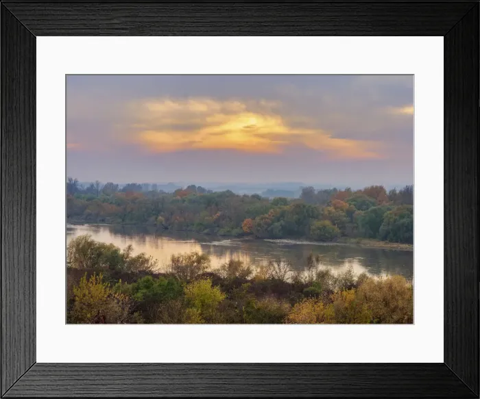 Framed Print : Vistula River at sunset, elevated view, Kaliszany Kolonia, Lublin Voivodeship, Poland Framed Print : Vistula River at sunset, elevated view, Kaliszany Kolonia, Lublin Voivodeship, Poland