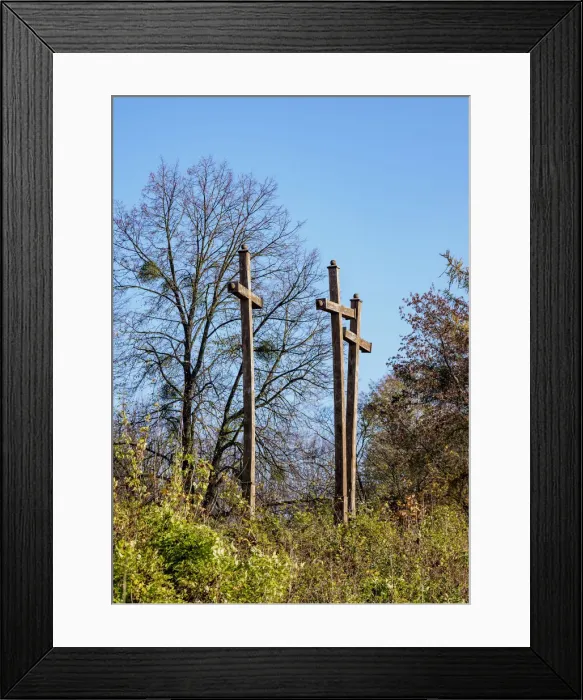 Framed Print : Three Crosses at the castle hill, Janowiec, Lublin Voivodeship, Poland