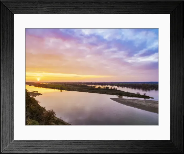 Framed Print : The Vistula River and Krowia Wyspa Nature Reserve at sunset, elevated view, Mecmierz Framed Print : The Vistula River and Krowia Wyspa Nature Reserve at sunset, elevated view, Mecmierz