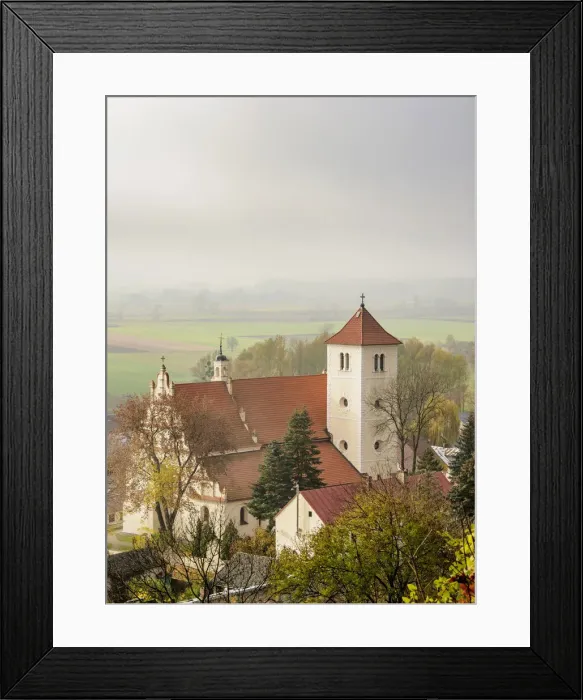 Framed Print : Church of St. Stanislaus and St. Margaret, elevated view, Janowiec, Lublin Voivodeship Framed Print : Church of St. Stanislaus and St. Margaret, elevated view, Janowiec, Lublin Voivodeship