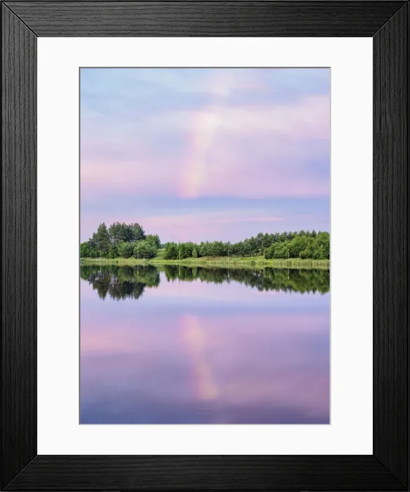 Framed Print : Rainbow over Wilkow Artificial Lake, Swietokrzyskie Voivodeship, Poland