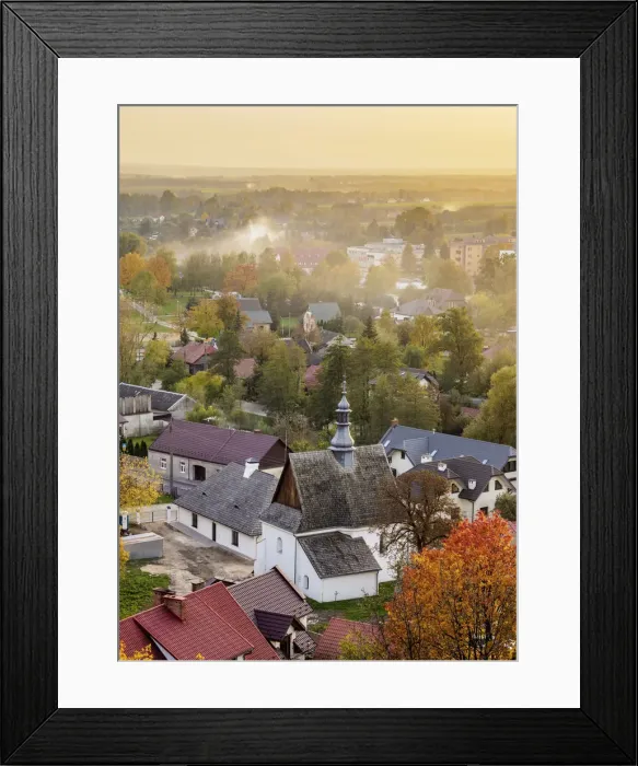 Framed Print : Townscape with Church of the Holy Spirit, elevated view, Ilza, Masovian Voivodeship Framed Print : Townscape with Church of the Holy Spirit, elevated view, Ilza, Masovian Voivodeship