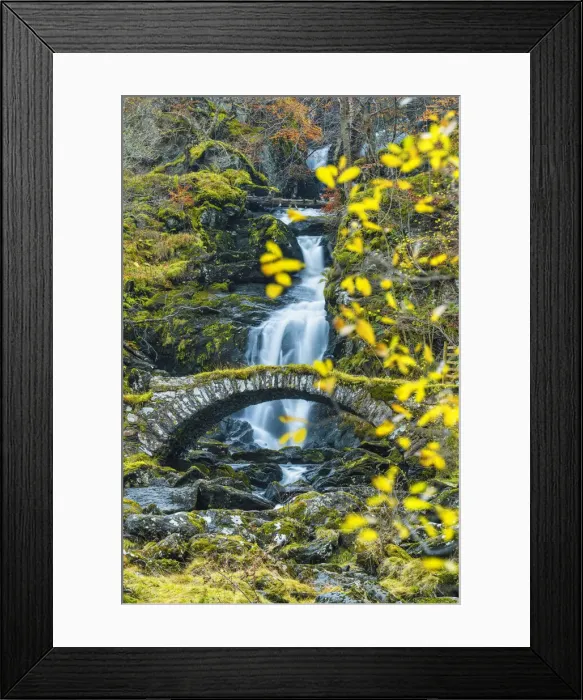 Framed Print : Packhorse Bridge & Waterfall in Autumn, Glen Lyon, Perth & Kinross, Scotland Framed Print : Packhorse Bridge & Waterfall in Autumn, Glen Lyon, Perth & Kinross, Scotland