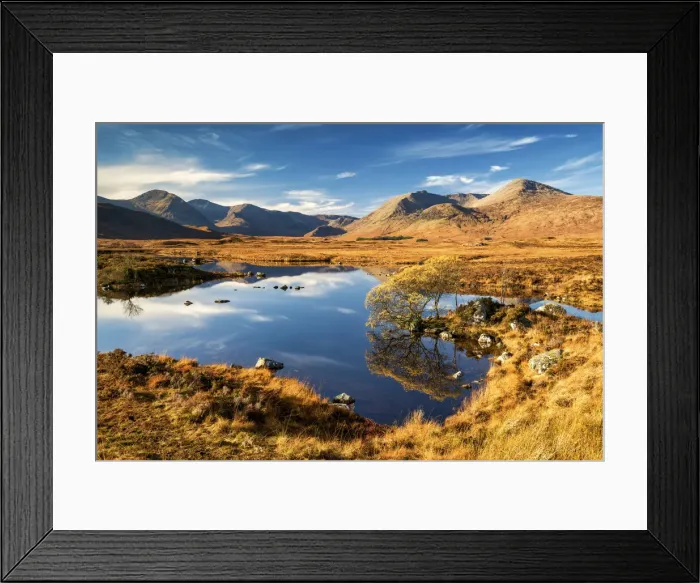 Framed Print : Lochan na h-Achlaise Autumn Reflections, Rannoch Moor, Highlands, Scotland Framed Print : Lochan na h-Achlaise Autumn Reflections, Rannoch Moor, Highlands, Scotland