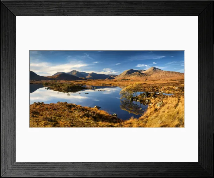 Framed Print : Lochan na h-Achlaise Autumn Reflections, Rannoch Moor, Highlands, Scotland Framed Print : Lochan na h-Achlaise Autumn Reflections, Rannoch Moor, Highlands, Scotland