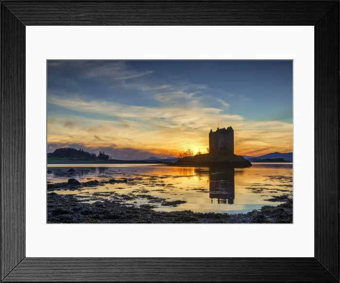 Framed Print : Castle Stalker at Sunset, Argyll & Bute, Scotland Framed Print : Castle Stalker at Sunset, Argyll & Bute, Scotland