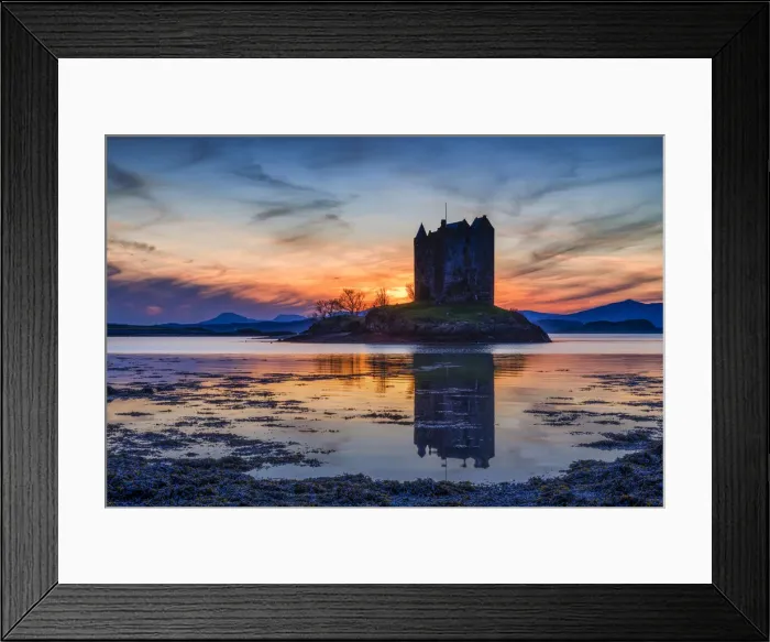 Framed Print : Castle Stalker at Sunset, Argyll & Bute, Scotland Framed Print : Castle Stalker at Sunset, Argyll & Bute, Scotland