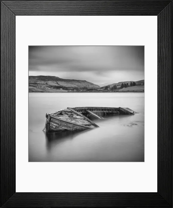 Framed Print : An old sunken boat in Loch Harport, Isle of Skye, Scotland Framed Print : An old sunken boat in Loch Harport, Isle of Skye, Scotland
