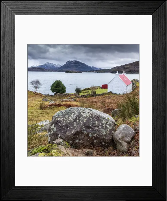 Framed Print : Red roofed croft, Applecross, Scotland Framed Print : Red roofed croft, Applecross, Scotland