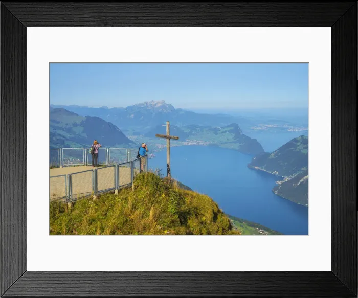 Framed Print : Viewing platform on Fronalpstock, Morschach, canton Schwyz, Switzerland Framed Print : Viewing platform on Fronalpstock, Morschach, canton Schwyz, Switzerland