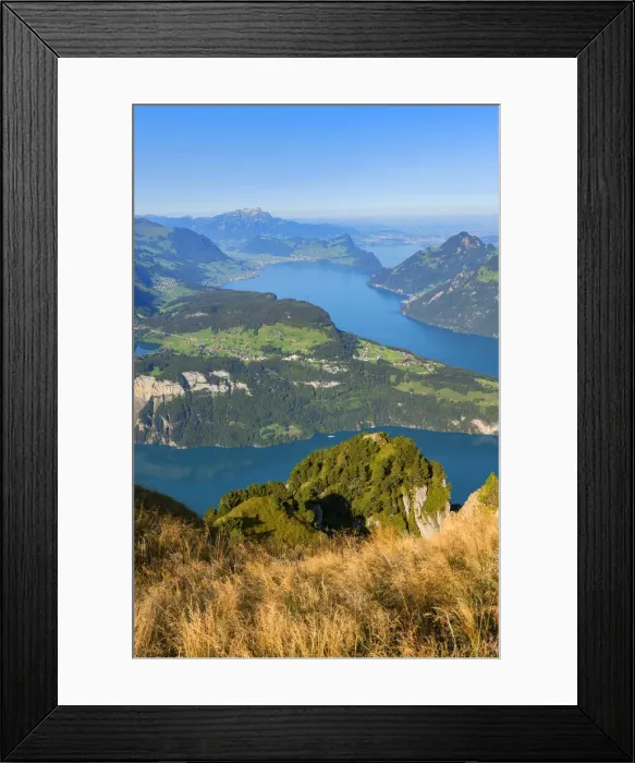 Framed Print : View from Fronalpstock on Lake Lucerne in the morning, Morschach, canton Schwyz Framed Print : View from Fronalpstock on Lake Lucerne in the morning, Morschach, canton Schwyz
