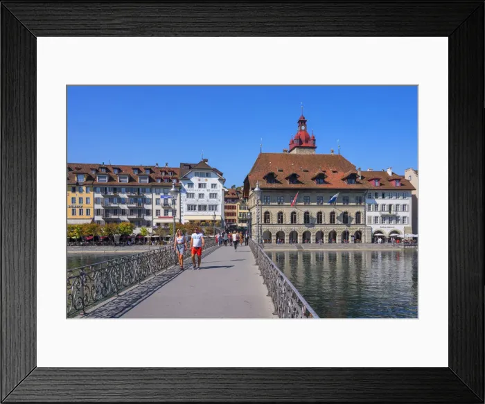 Framed Print : City hall bridge at Lucerne, canton Lucerne, Switzerland Framed Print : City hall bridge at Lucerne, canton Lucerne, Switzerland