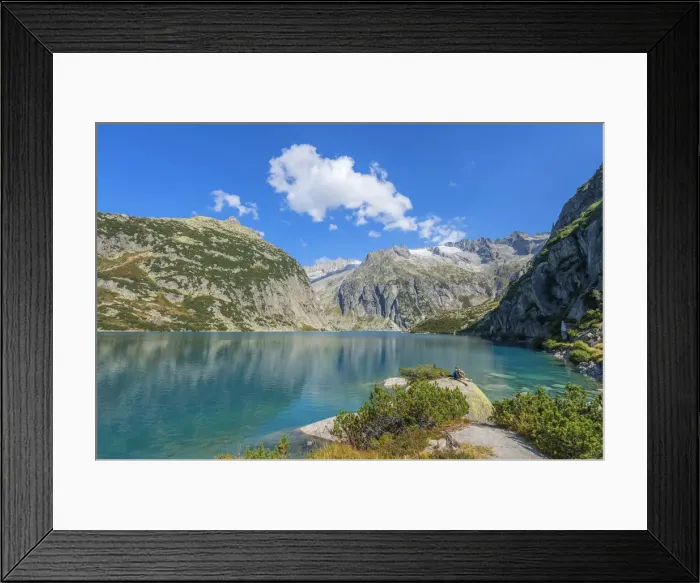Framed Print : Gelmer lake at Urner Alps, canton Berne, Switzerland Framed Print : Gelmer lake at Urner Alps, canton Berne, Switzerland
