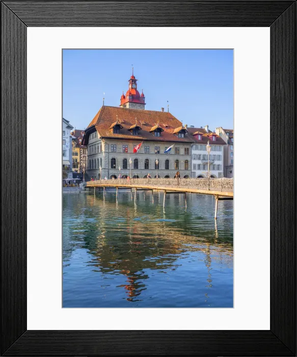 Framed Print : City hall bridge at Lucerne, canton Lucerne, Switzerland Framed Print : City hall bridge at Lucerne, canton Lucerne, Switzerland
