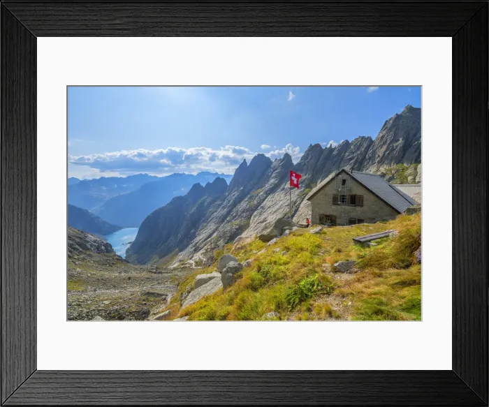 Framed Print : Gelmer hut, Urner Alps, canton Berne, Switzerland Framed Print : Gelmer hut, Urner Alps, canton Berne, Switzerland