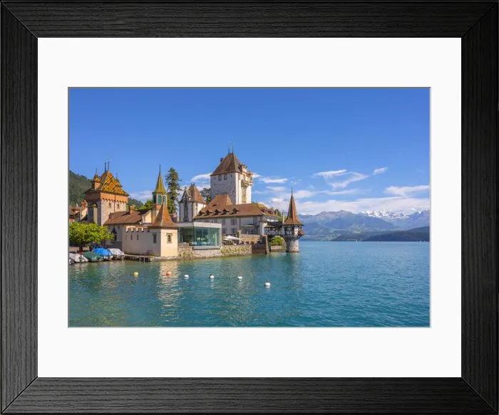 Framed Print : Oberhofen castle at Lake Thun, Berner Oberland, canton Berne, Switzerland Framed Print : Oberhofen castle at Lake Thun, Berner Oberland, canton Berne, Switzerland
