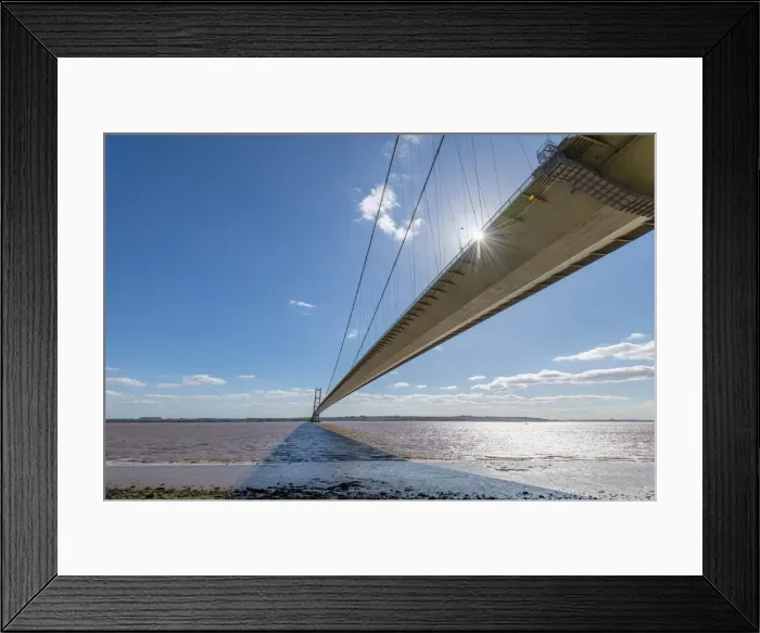 Framed Print : UK, England, East Yorkshire, Hull, Hessle, Humber Bridge over the Humber Estuary Framed Print : UK, England, East Yorkshire, Hull, Hessle, Humber Bridge over the Humber Estuary