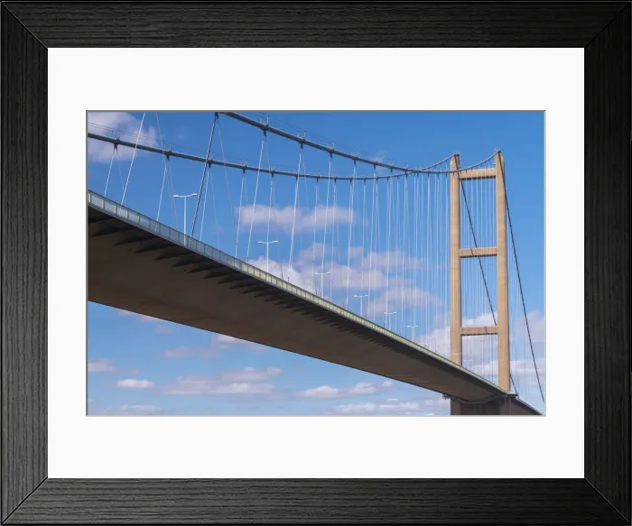 Framed Print : UK, England, North Lincolnshire, Barton-upon-Humber, Humber Bridge over the Humber