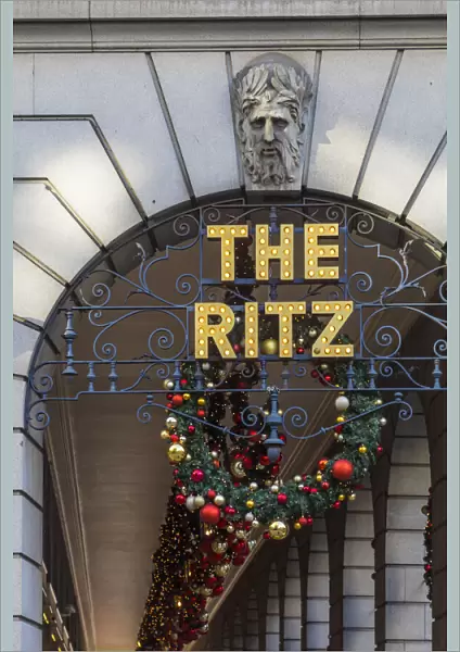 The Ritz hotel at Christmas, Piccadilly, Green Park, London, England, UK